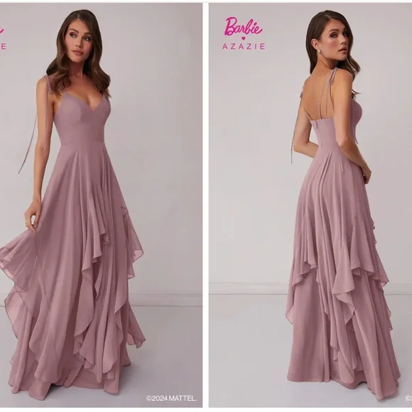 Azazie Barbie Collection Bridesmaid Dress in Chiffon Dusty Rose Azazie | Dresses | Azazie Barbie Collection Bridesmaid Dress In Chiffon  Dusty Rose | Poshmark